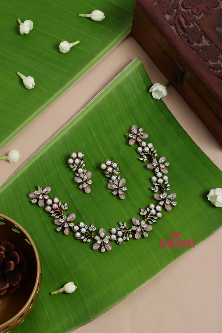 Rashmi - Trendy Pink Pearl Choker - N5142