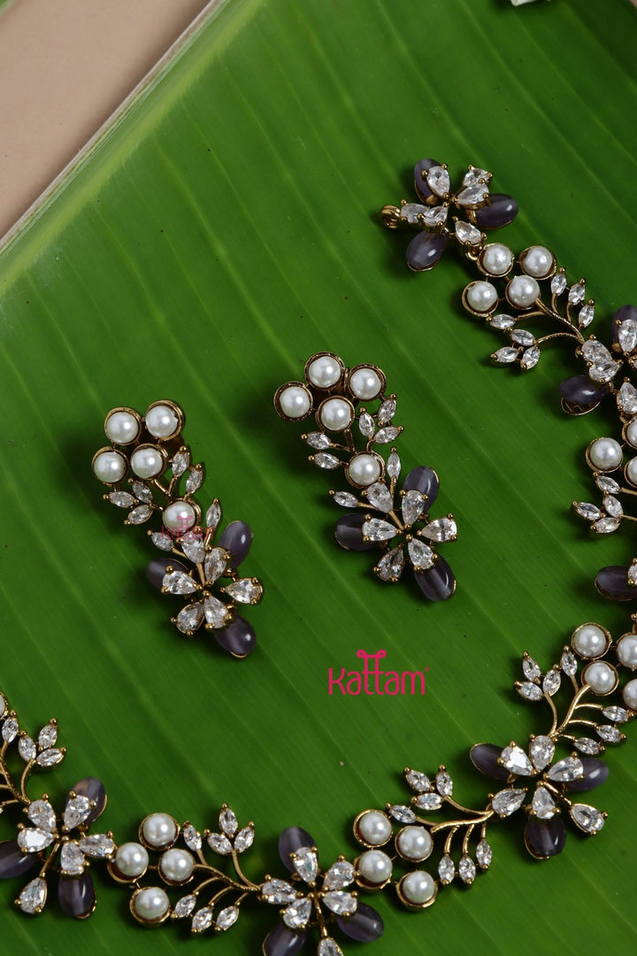 Rashmi - Trendy Purple Pearl Choker - N5141