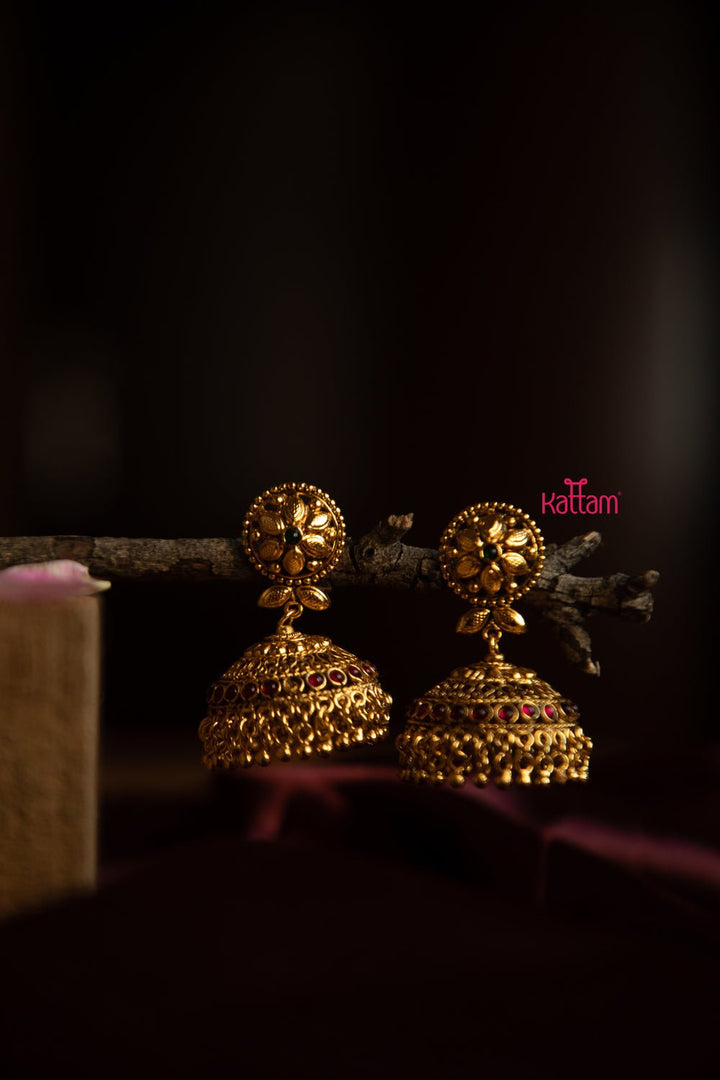 Red Green Bridal Light Weight Jhumka - N458