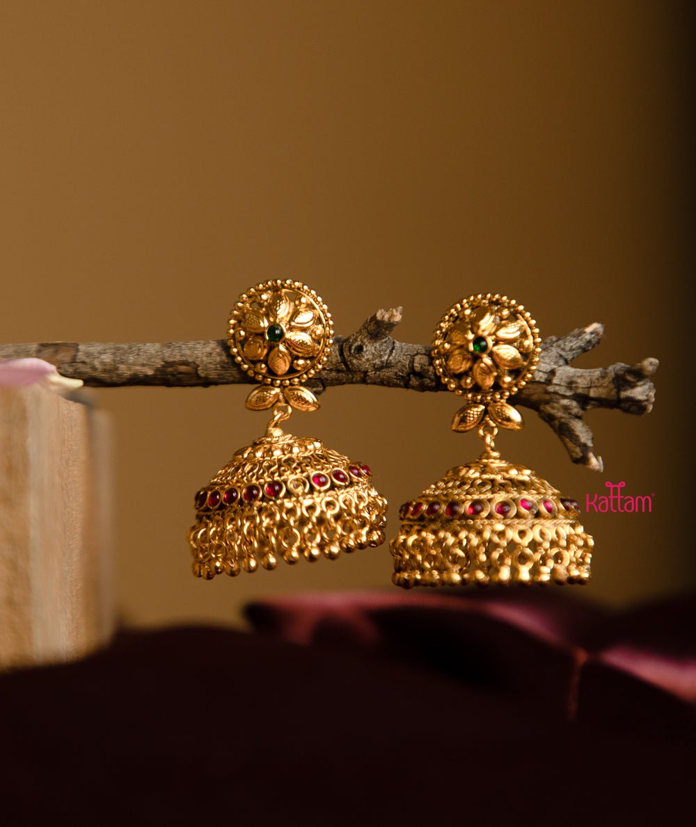 Red Green Bridal Light Weight Jhumka - N458