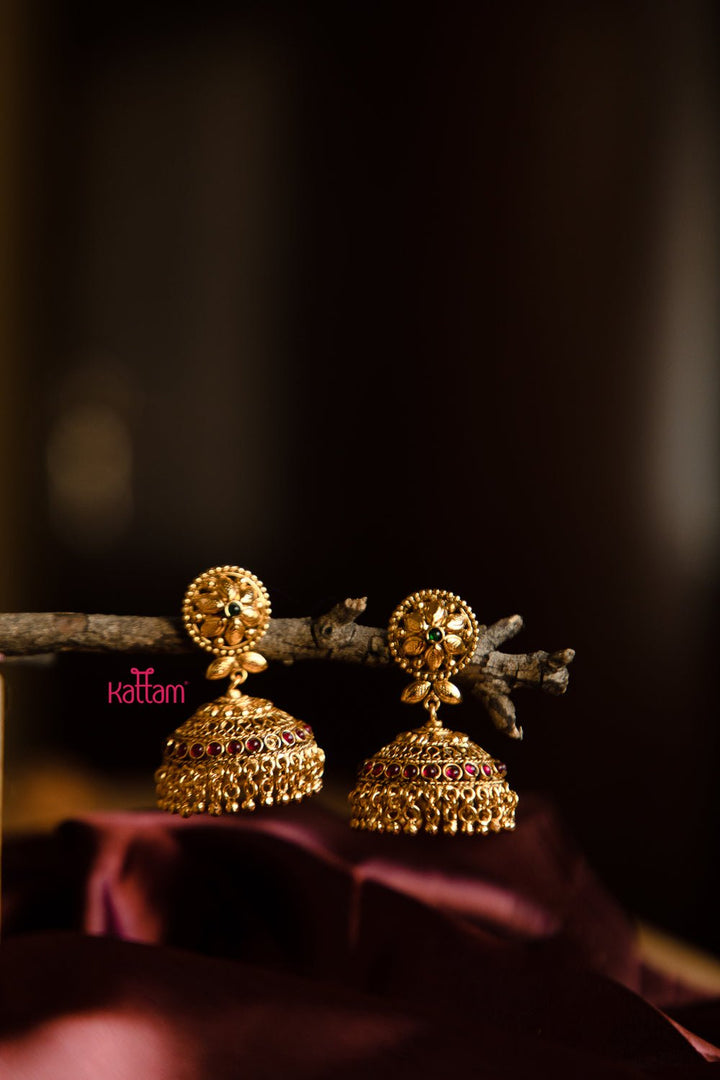 Red Green Bridal Light Weight Jhumka - N458