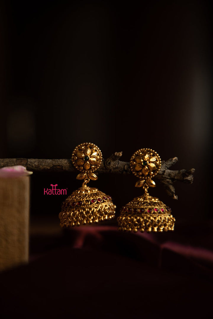 Red Green Bridal Light Weight Jhumka - N458
