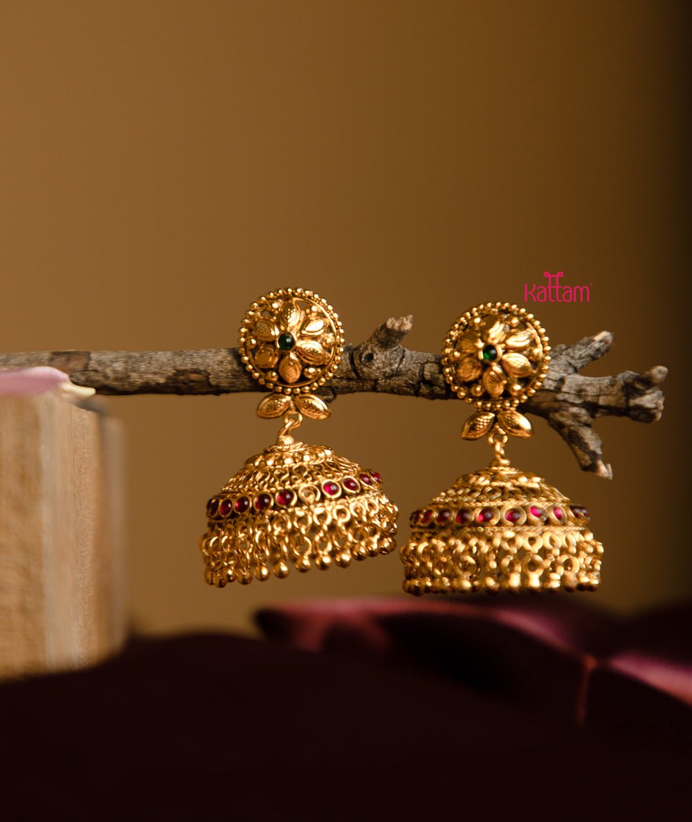 Red Green Bridal Light Weight Jhumka - N458