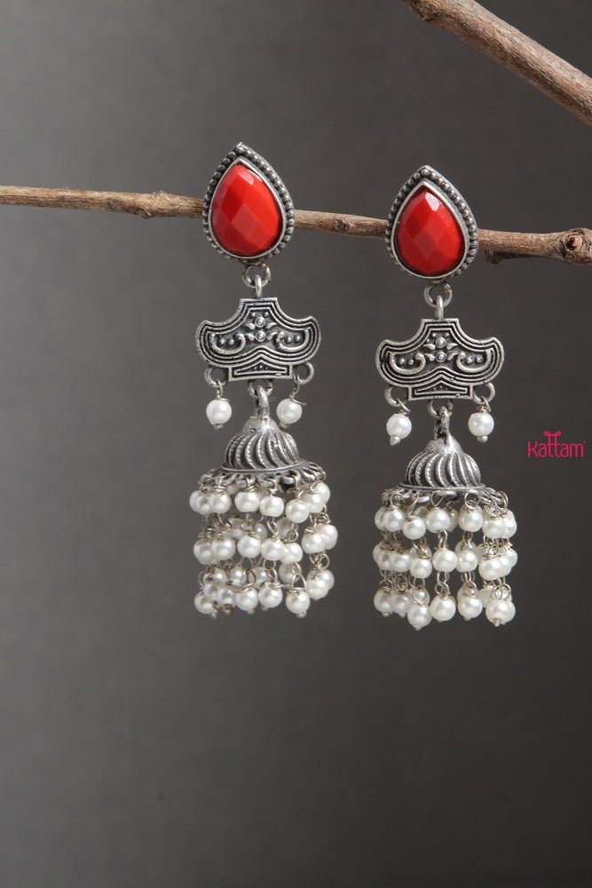 Red Ziya Earrings - E348