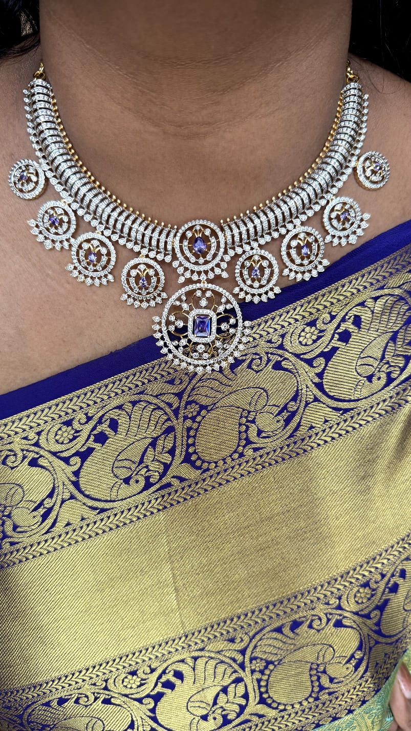 Reena - Dualtone AD Purple Necklace - N5344