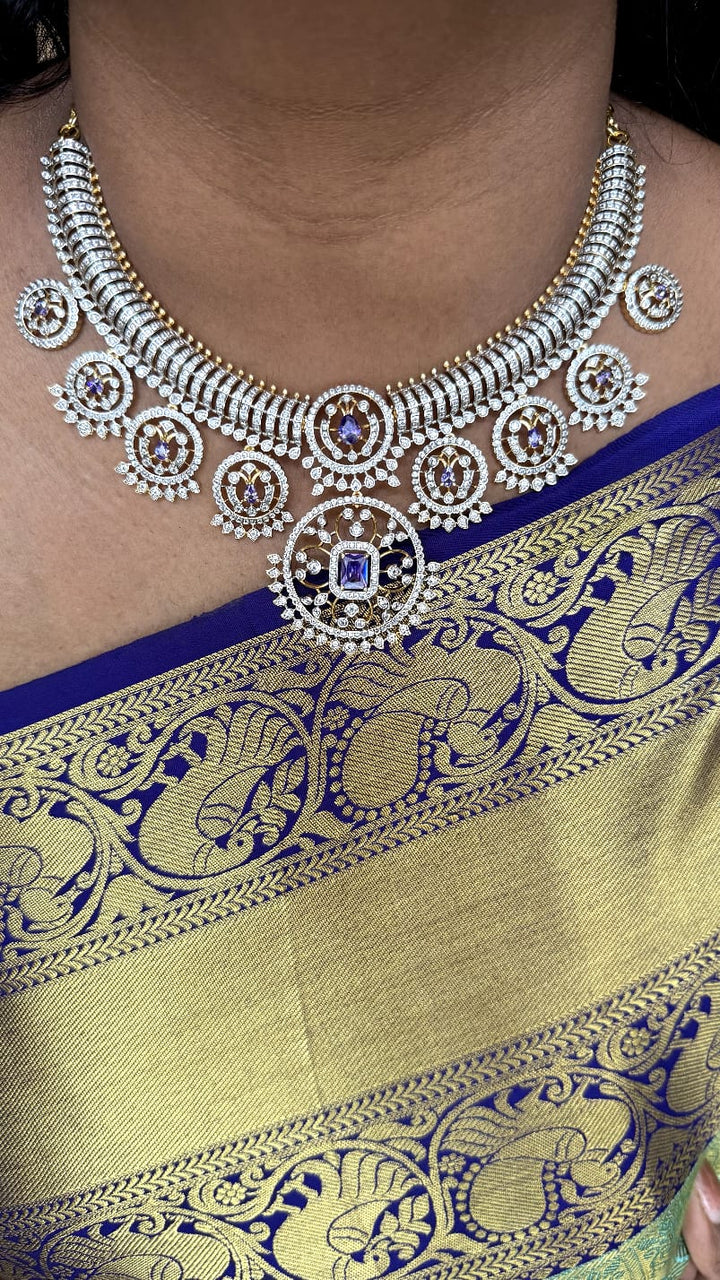 Reena - Dualtone AD Purple Necklace - N5344