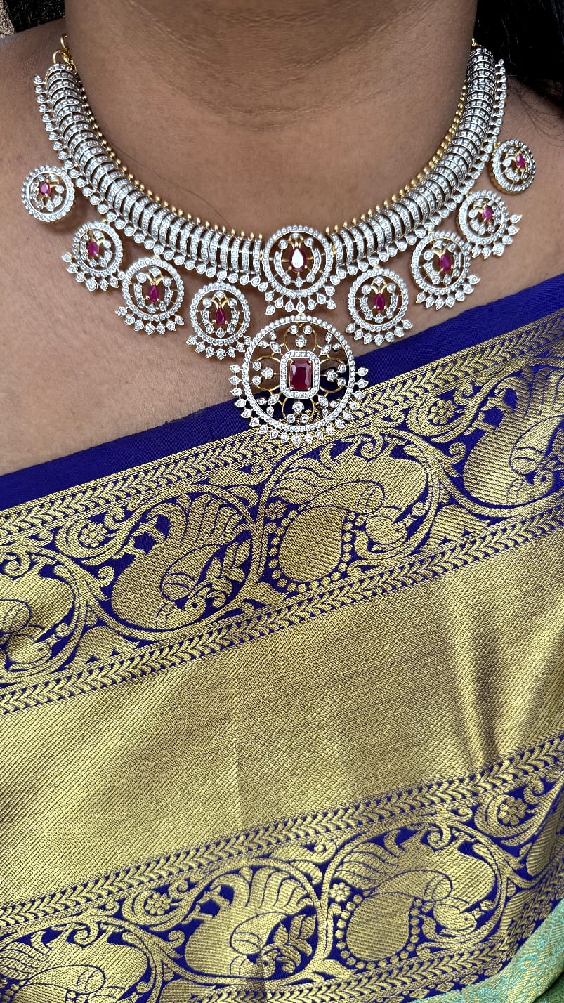 Reena - Dualtone AD Ruby Necklace - N5343