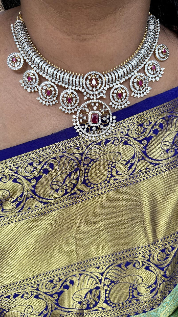 Reena - Dualtone AD Ruby Necklace - N5343