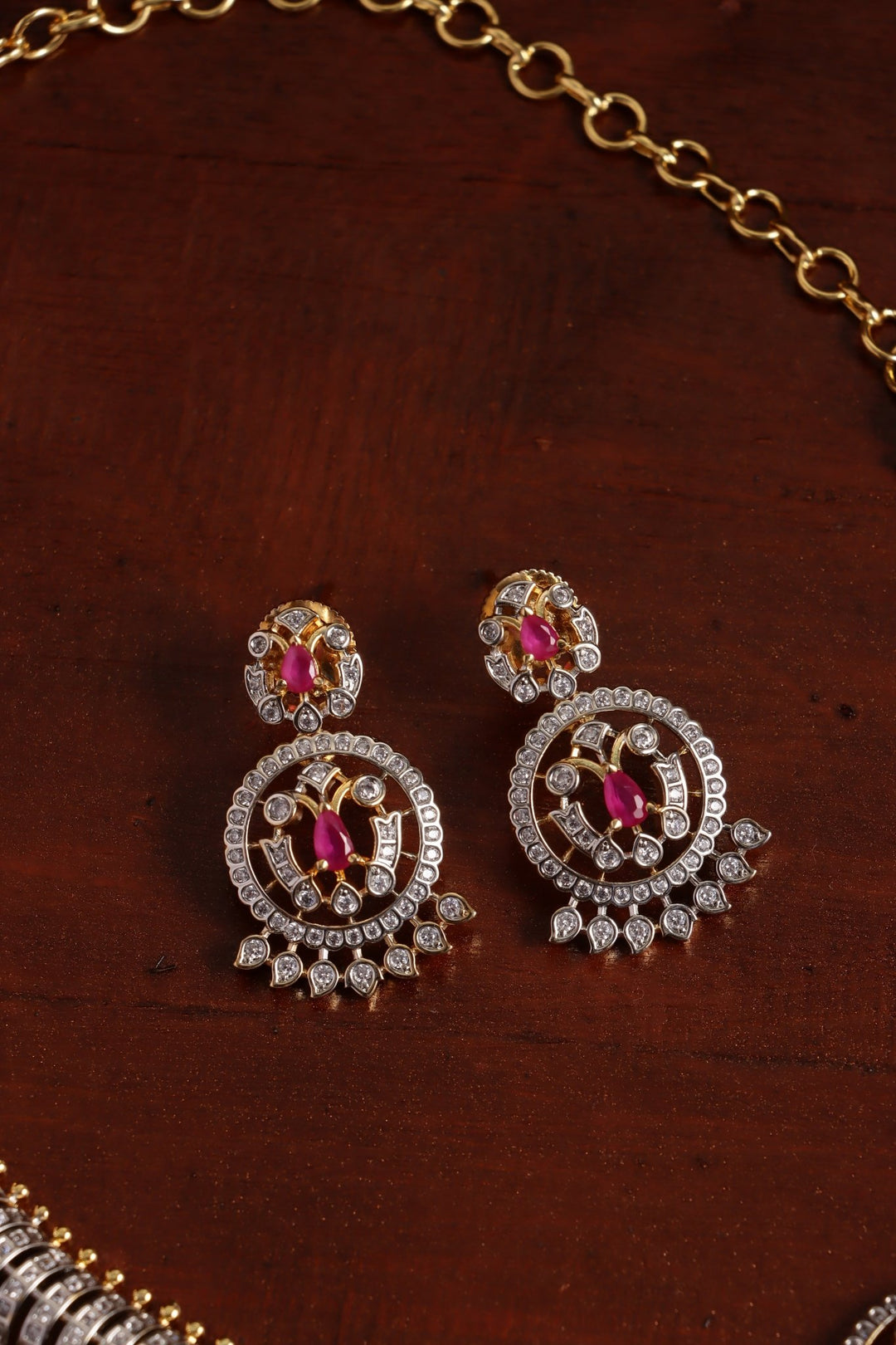 Reena - Dualtone AD Ruby Necklace - N5343