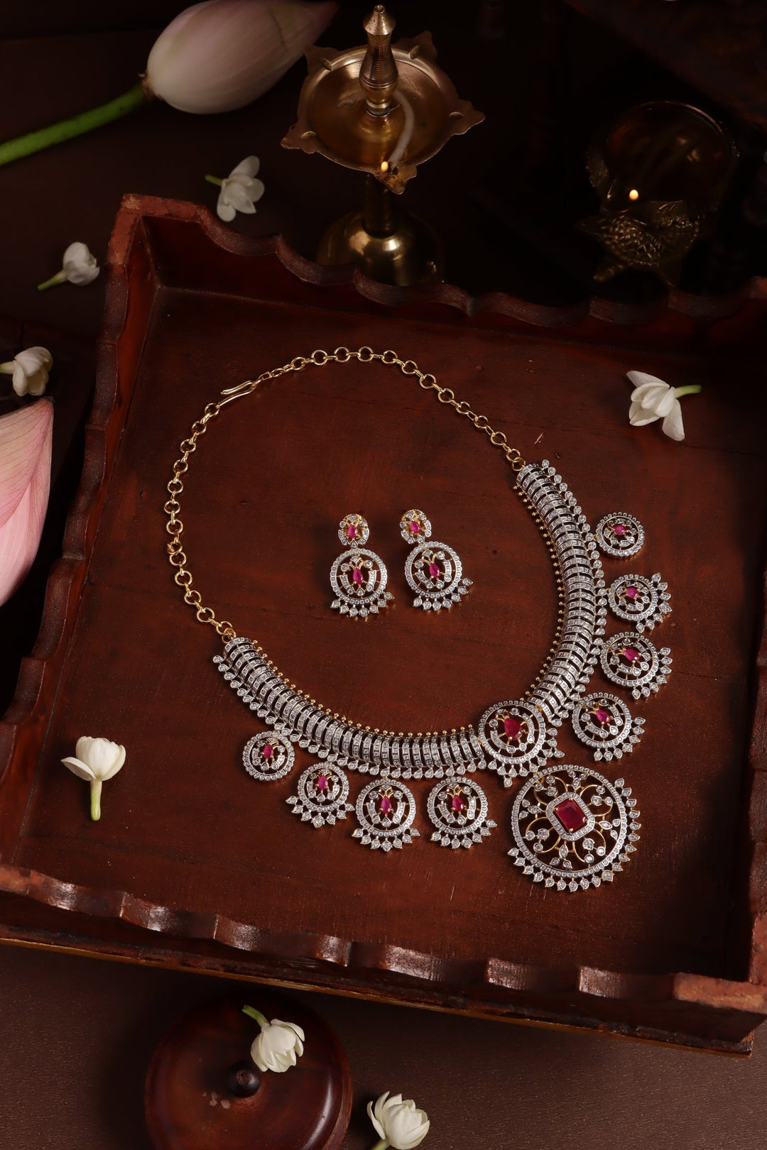 Reena - Dualtone AD Ruby Necklace - N5343