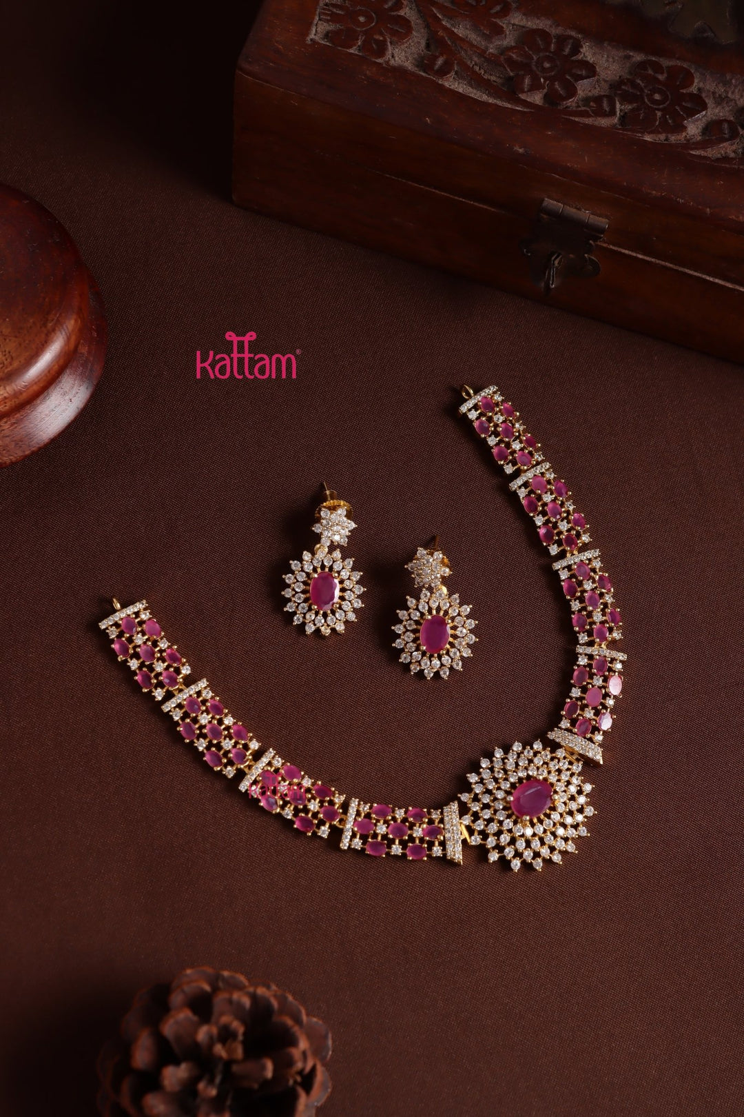 Reeta - AD Ruby Stone Choker - N5389