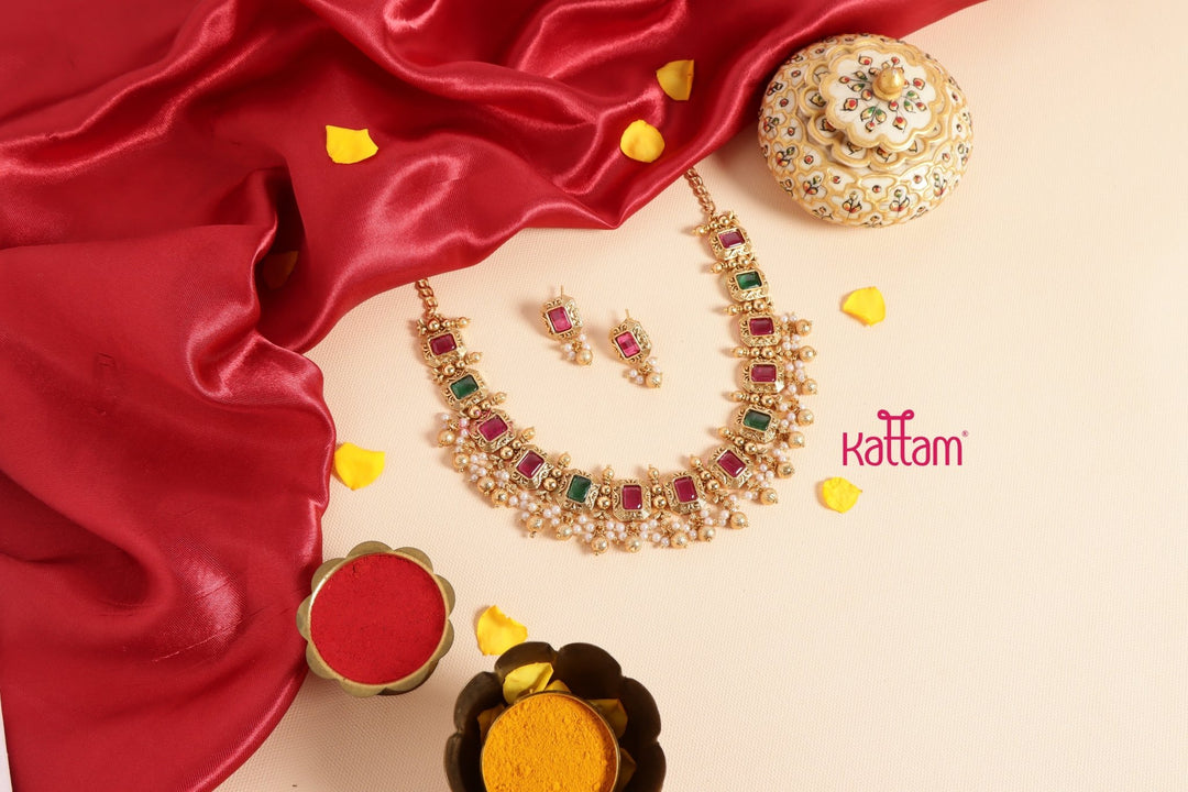 Reshma Stone Block Choker - N3433