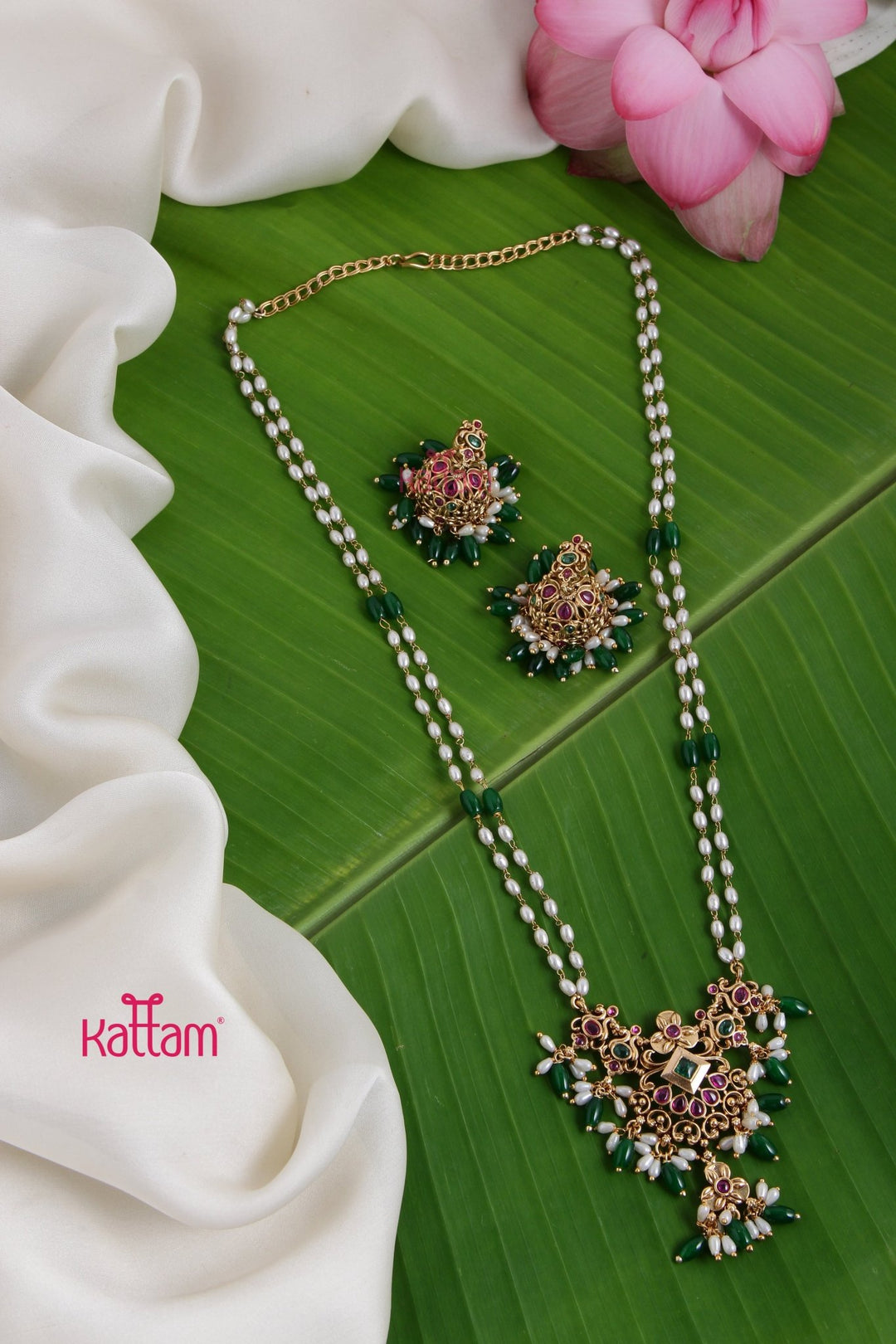 Reshva - Rice Pearl Chain Set - N3143