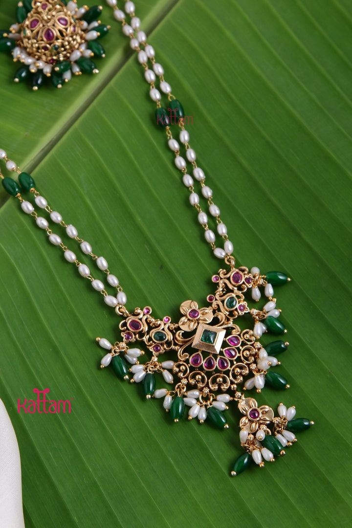 Reshva - Rice Pearl Chain Set - N3143
