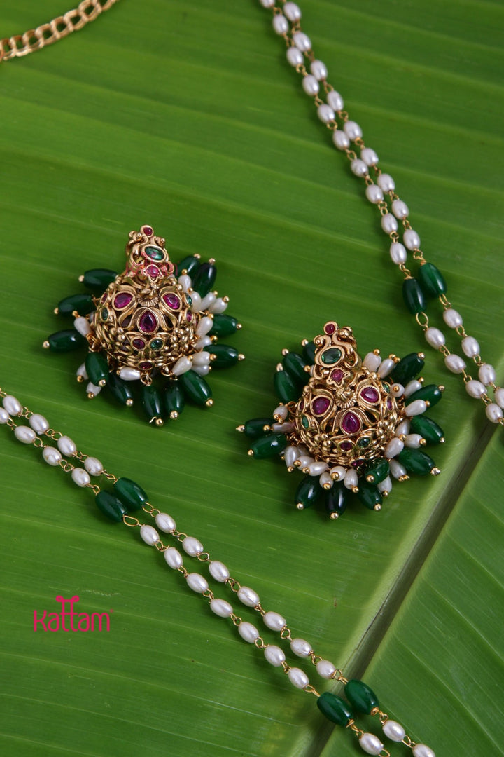 Reshva - Rice Pearl Chain Set - N3143