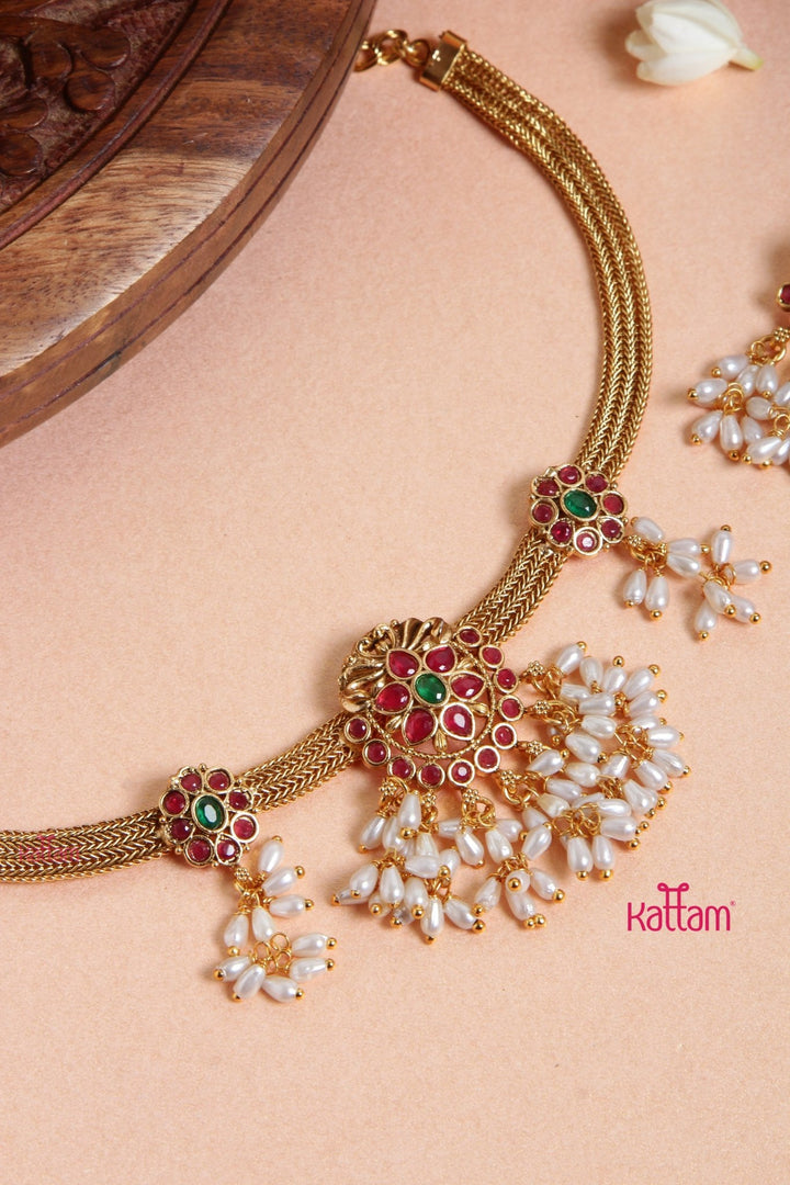 Rice Pearl Flower Choker - N3092