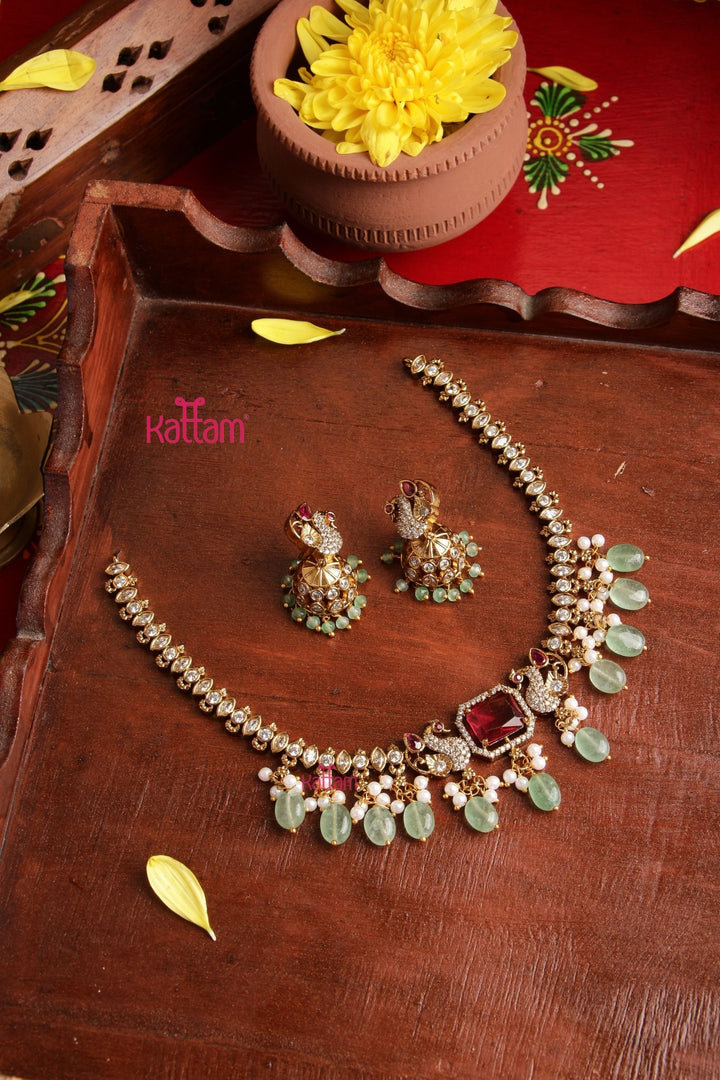 Risha - Peacock Stone Necklace - N3852