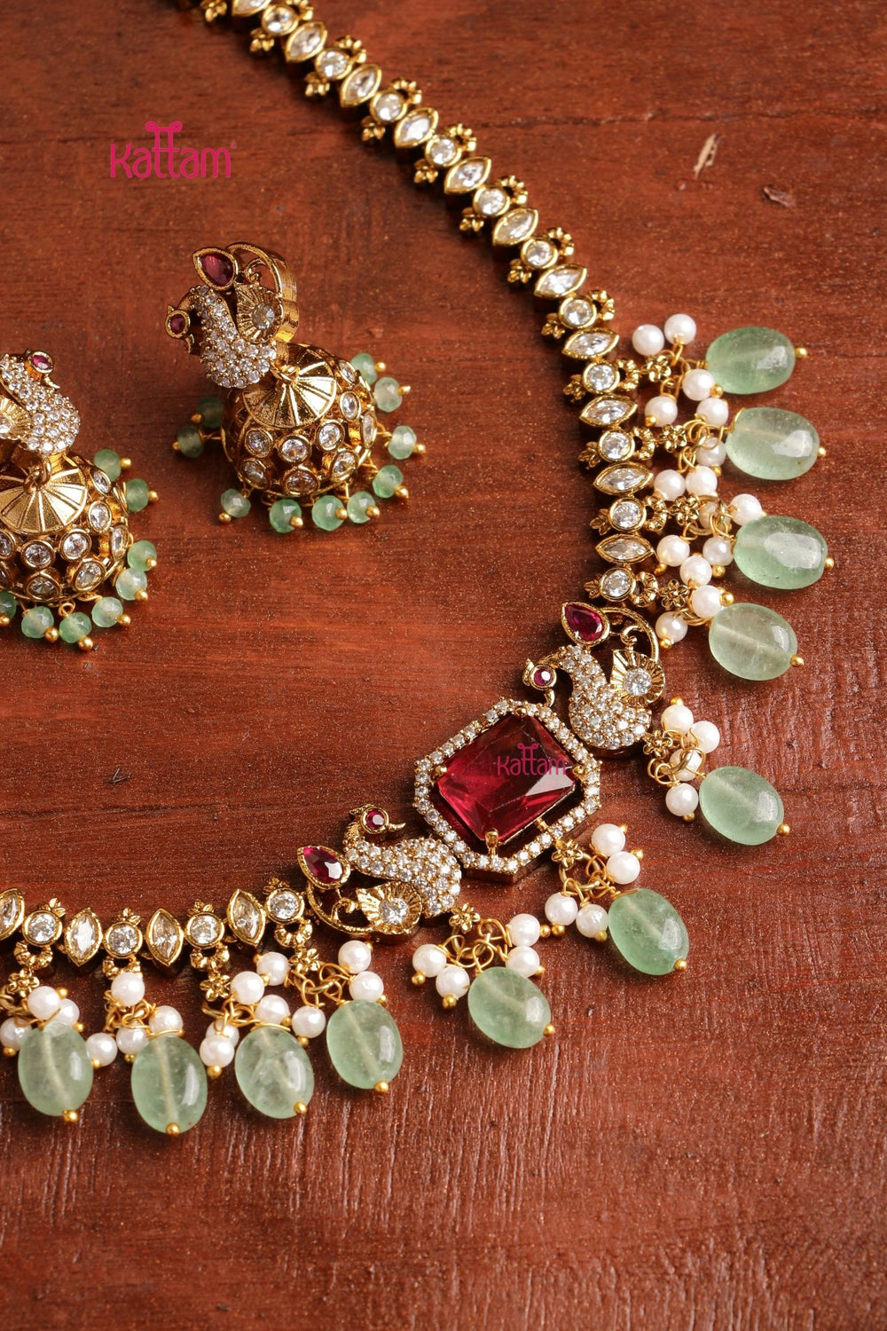 Risha - Peacock Stone Necklace - N3852