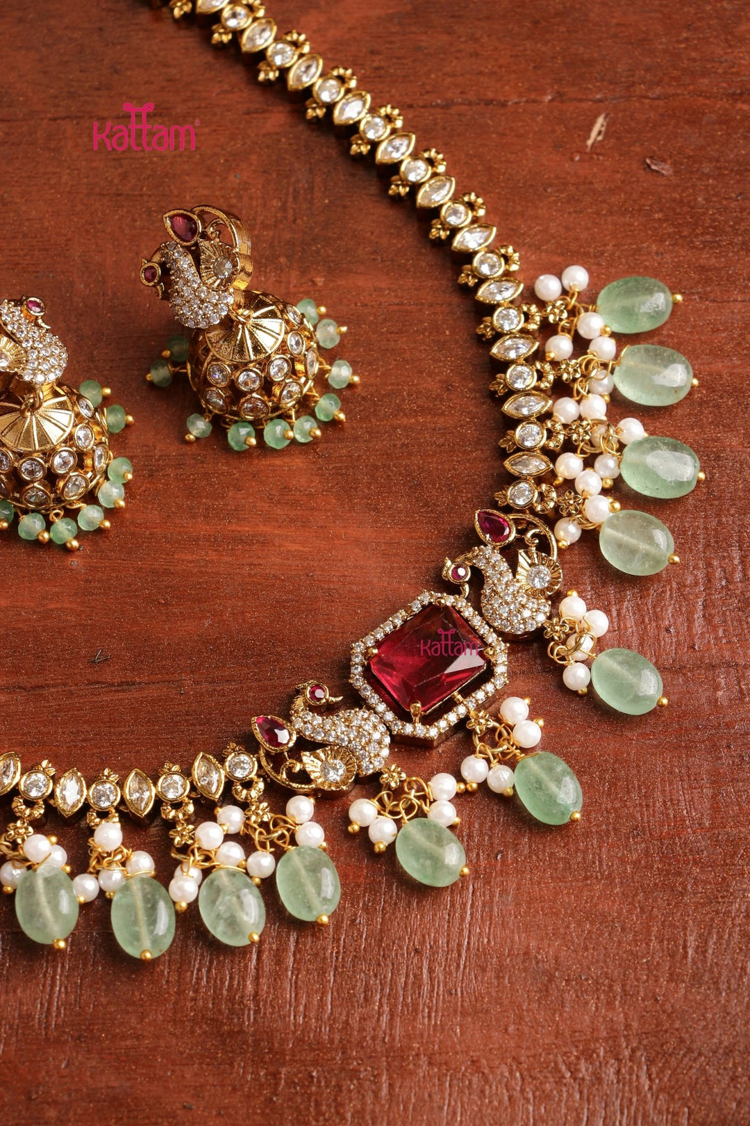 Risha - Peacock Stone Necklace - N3852