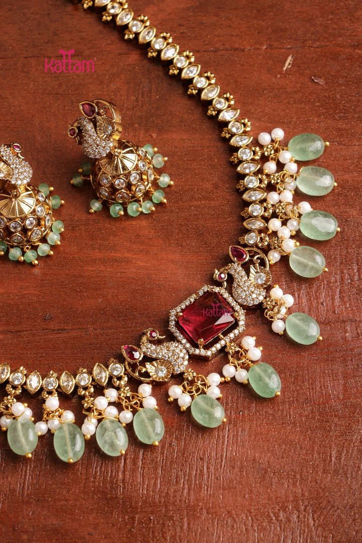 Risha - Peacock Stone Necklace - N3852