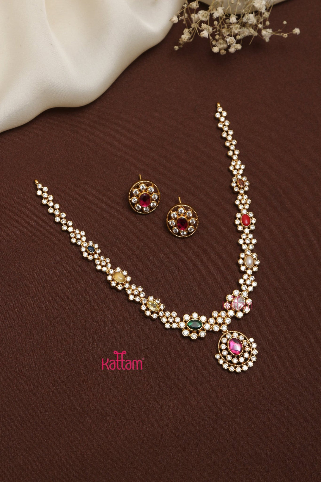 Rithi - Navarathna Short Necklace - N3538