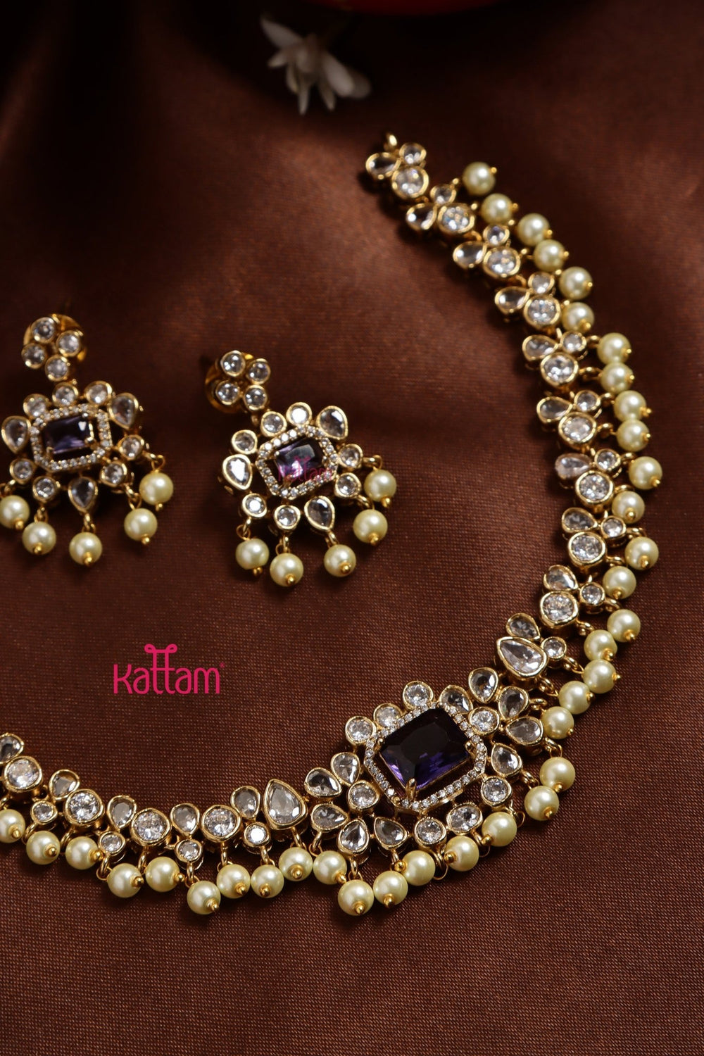 Riya - Purple Stone Choker - N3245