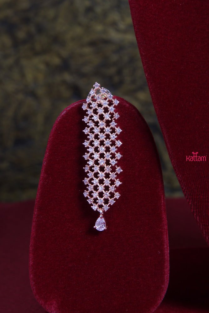 Rose Gold Americcan Diamond Patterned Choker - N1682