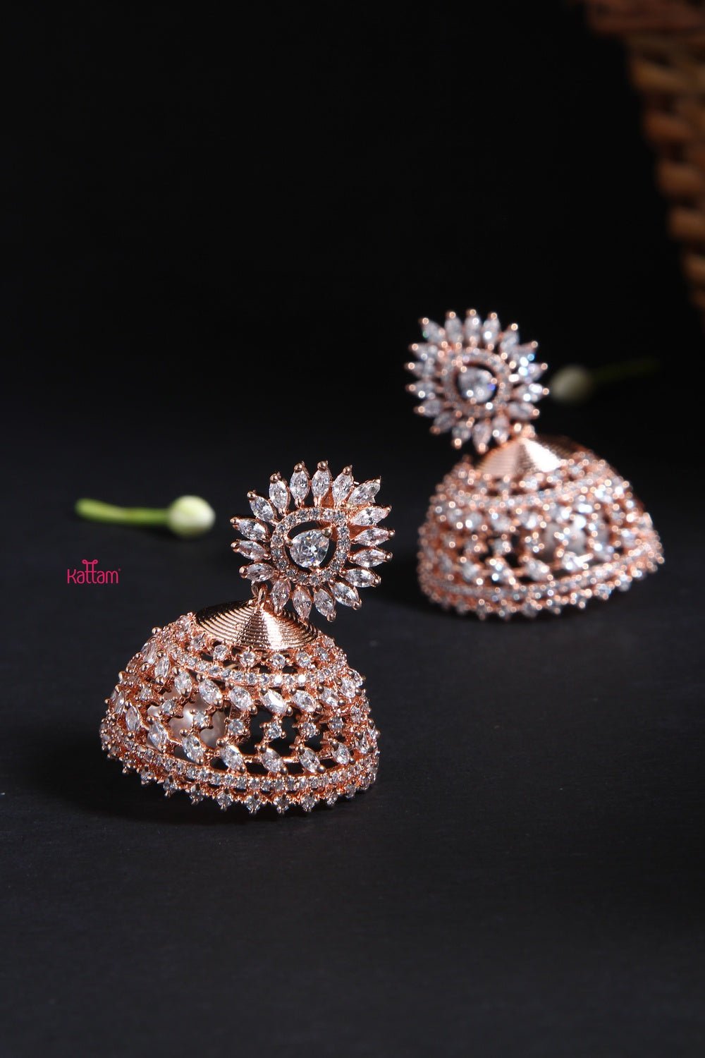 Rose Gold Jhumka - E167