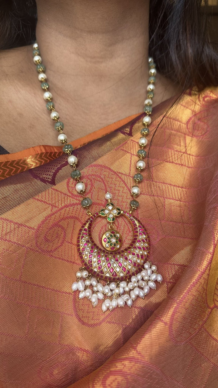 Ruby Chanbali Kundan Jadau Handcrafted Chain (No Earrings) - N1922