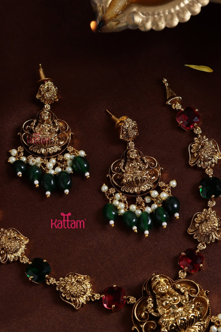 Ruby Emerald Nakshi Necklace - N3241