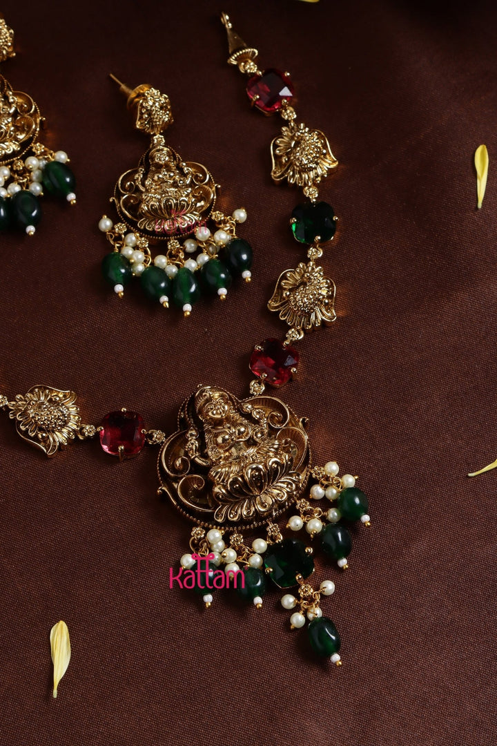 Ruby Emerald Nakshi Necklace - N3241