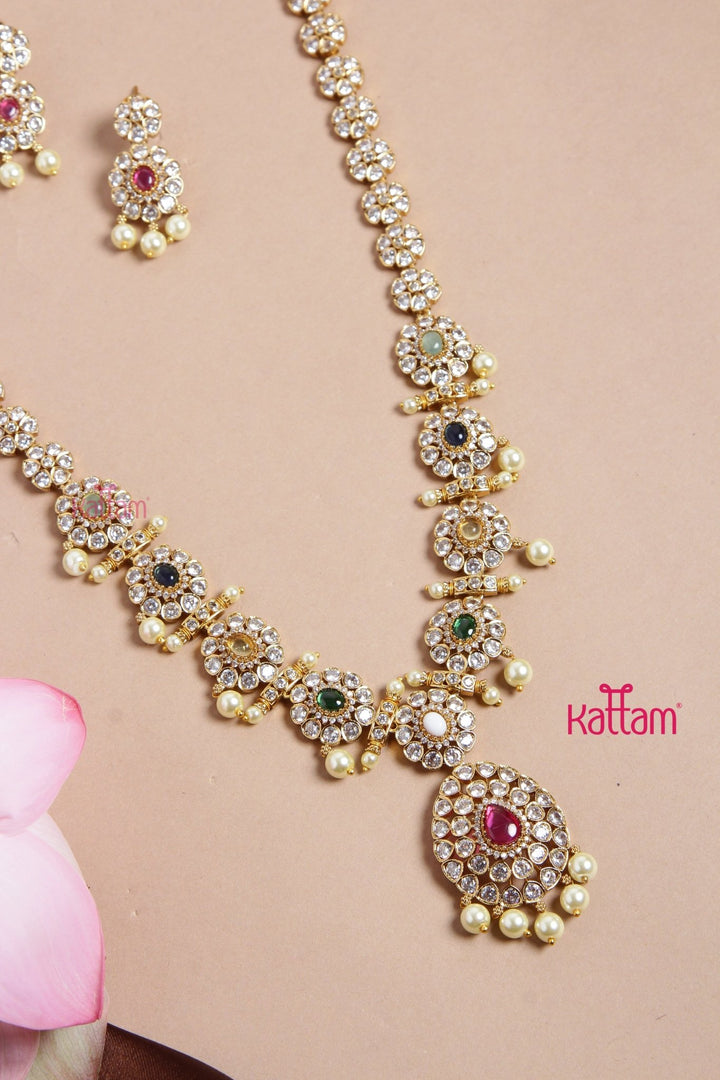 Ruby Green Grand Bridal Stone Haram - N3177