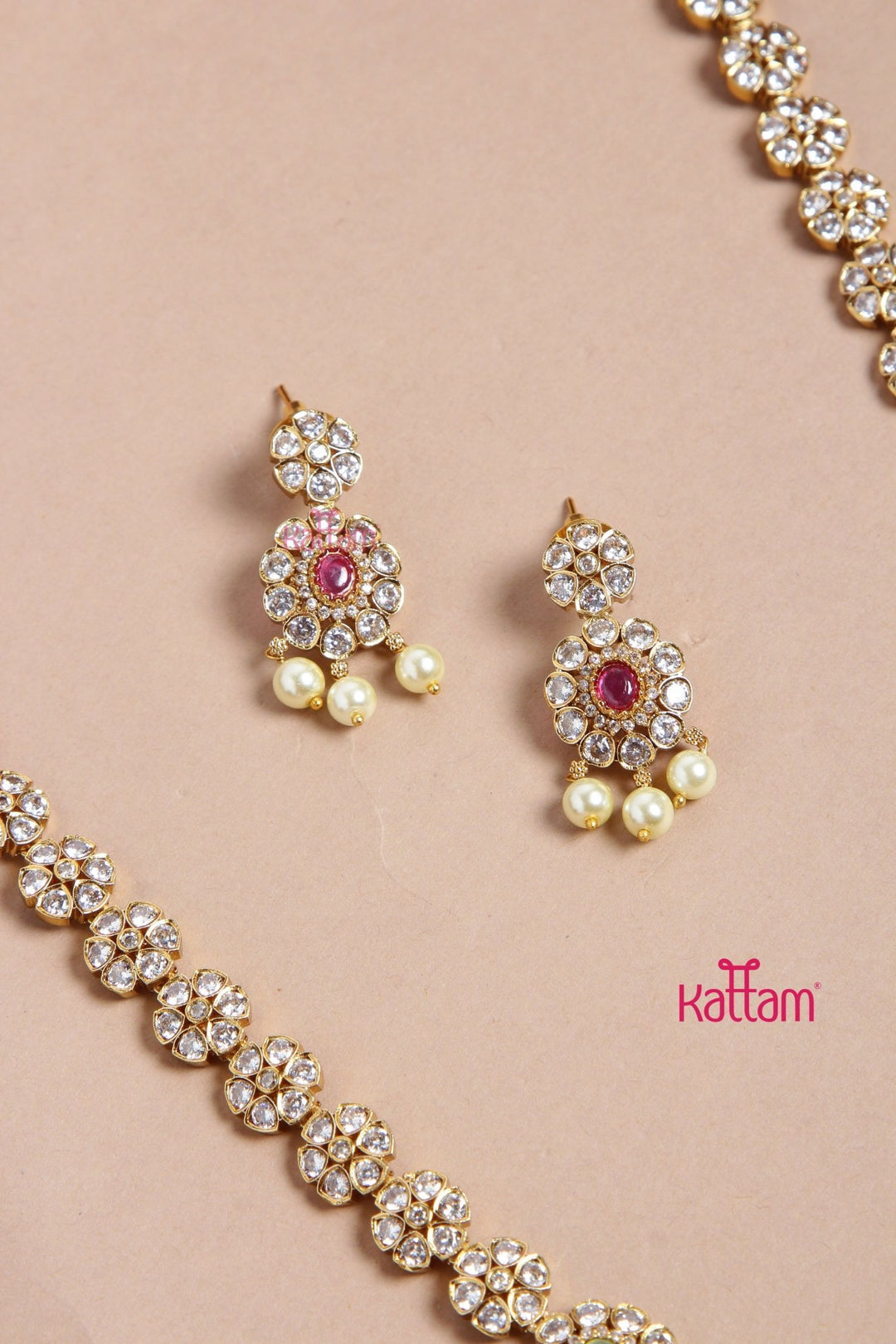 Ruby Green Grand Bridal Stone Haram - N3177