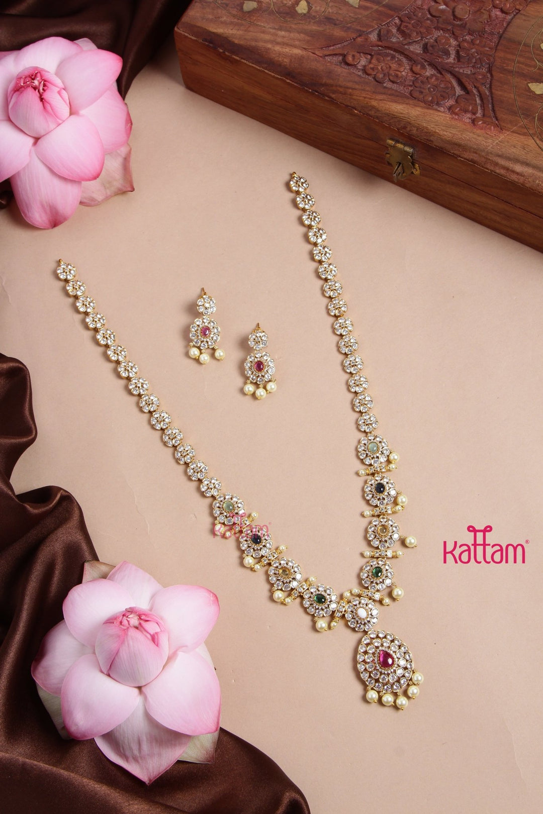 Ruby Green Grand Bridal Stone Haram - N3177