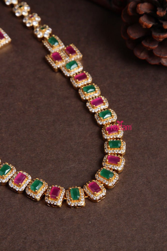 Ruby Green Grand Stone Necklace - N2178