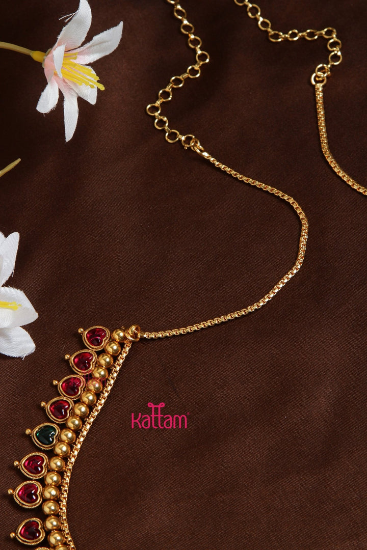 Ruby Green Heart Hip Chain - HB151
