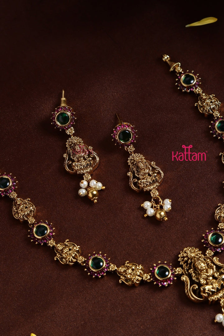 Ruby Green Nakshi Necklace - N3213