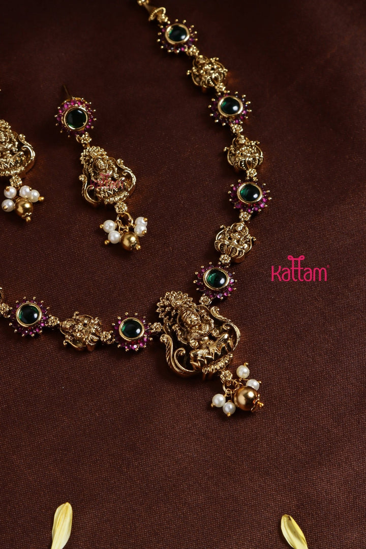 Ruby Green Nakshi Necklace - N3213