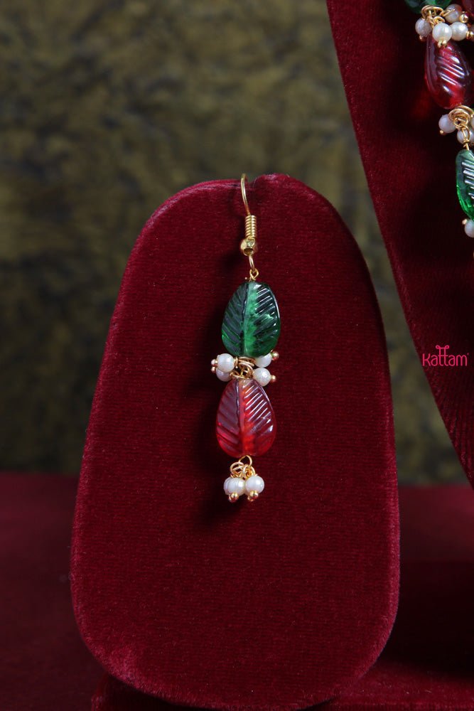Ruby Green Pearl Mala - N1641
