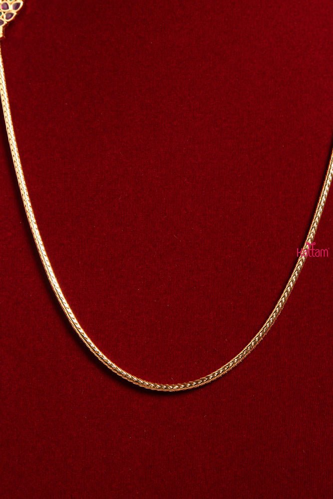Ruby Green Round Mogappu Chain - N1506