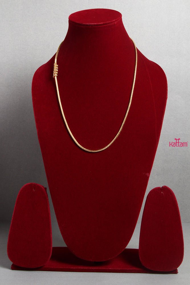 Ruby Green Spiral Mogappu Chain - N1511