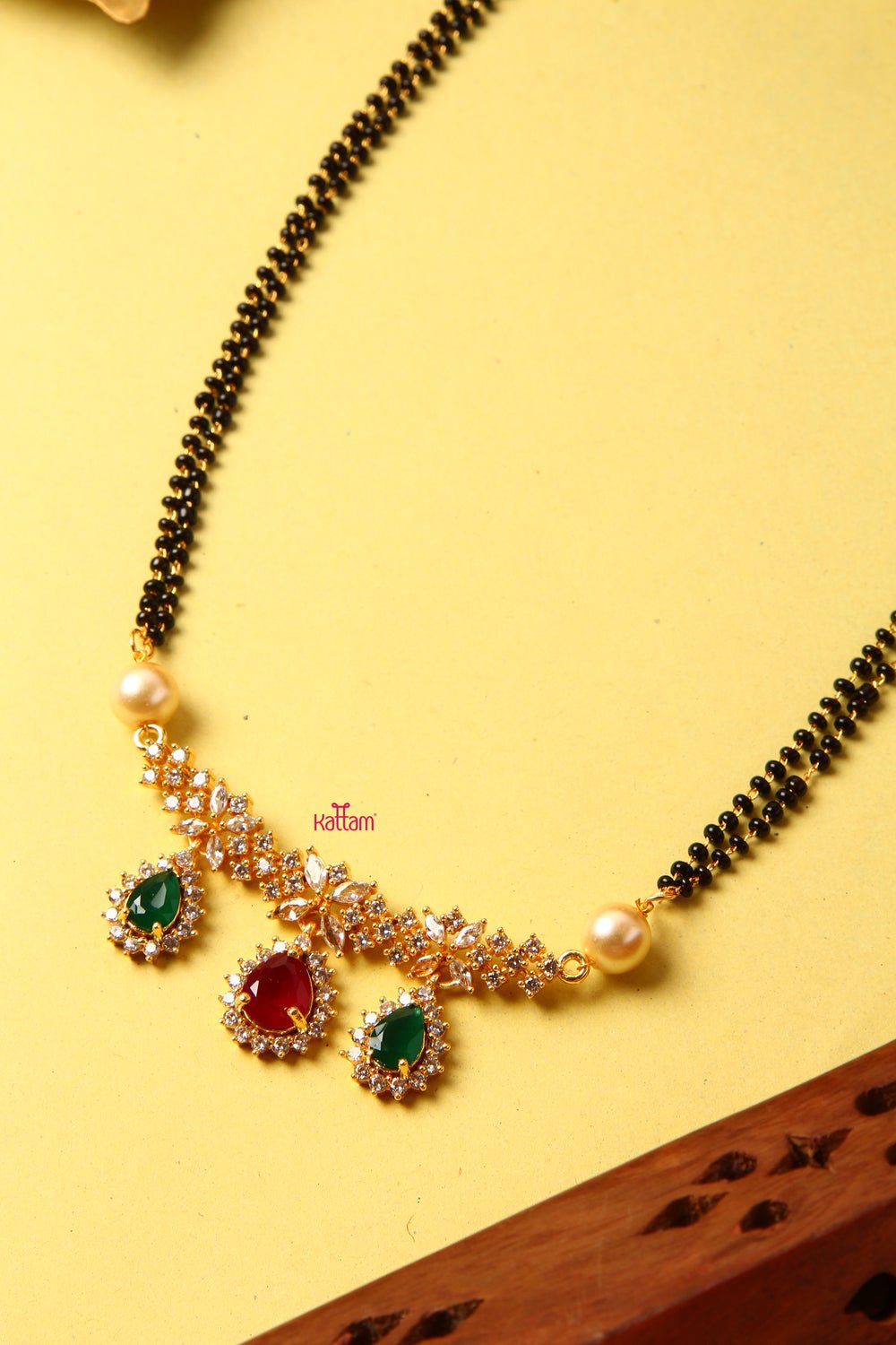 Ruby Green Stone Mangalsutra Chain ( No Earring) - N816