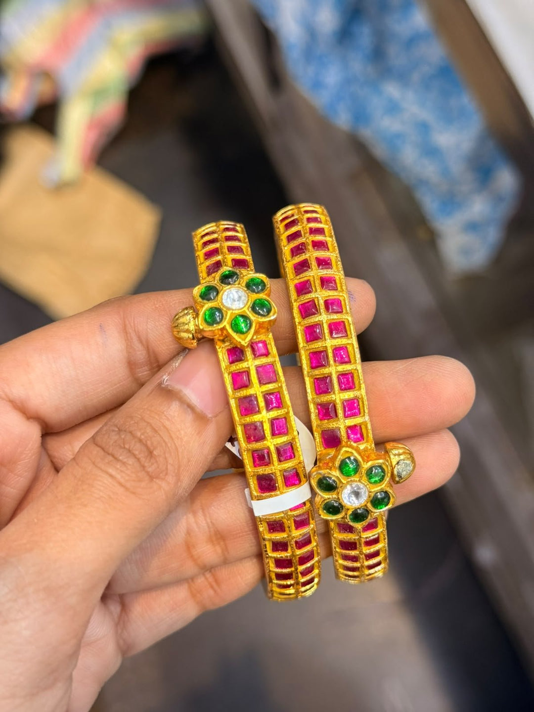 Ruby Kattam Kundan Bangle - B645-V4