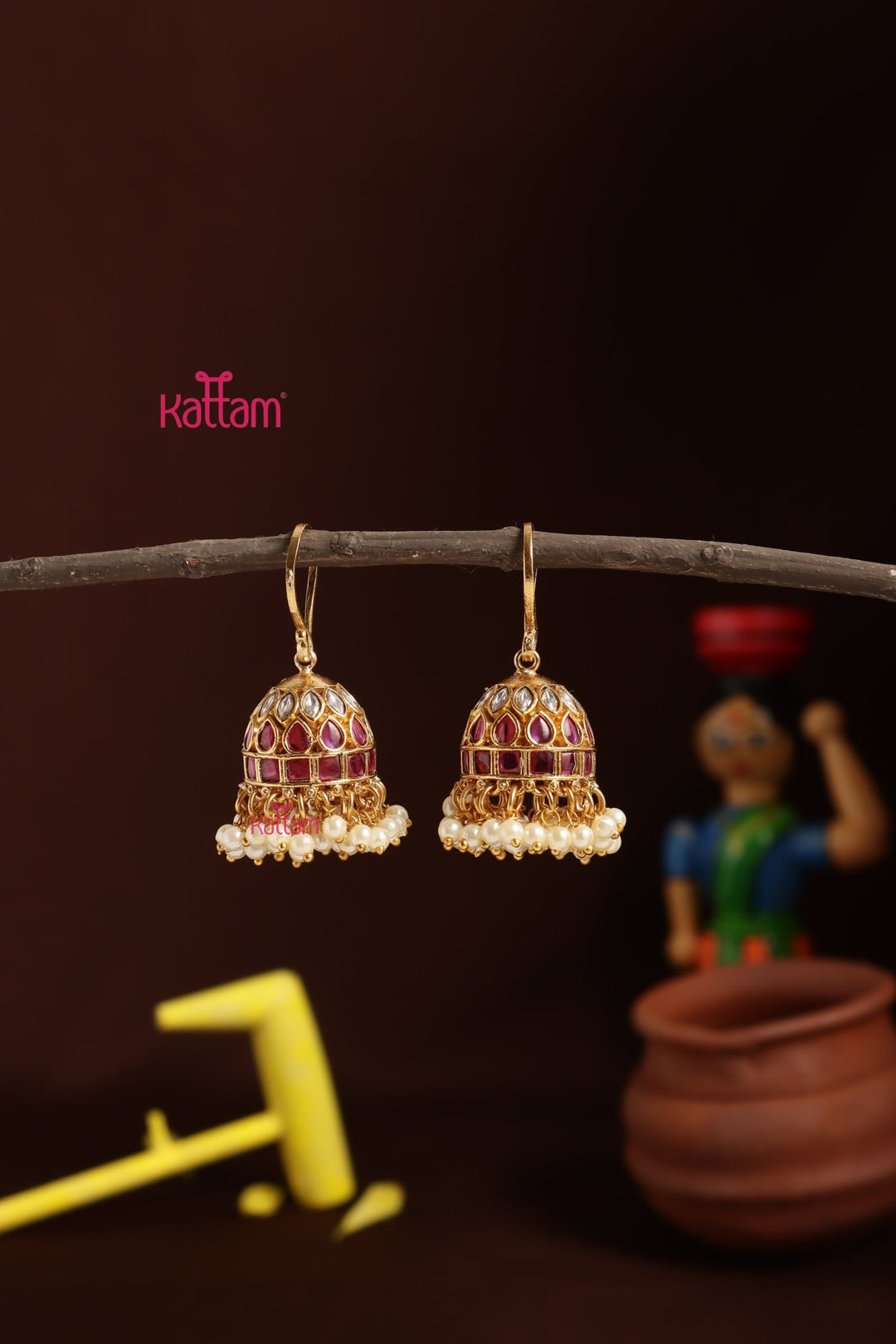 Ruby Kemp Small Hook Jhumka - E1332