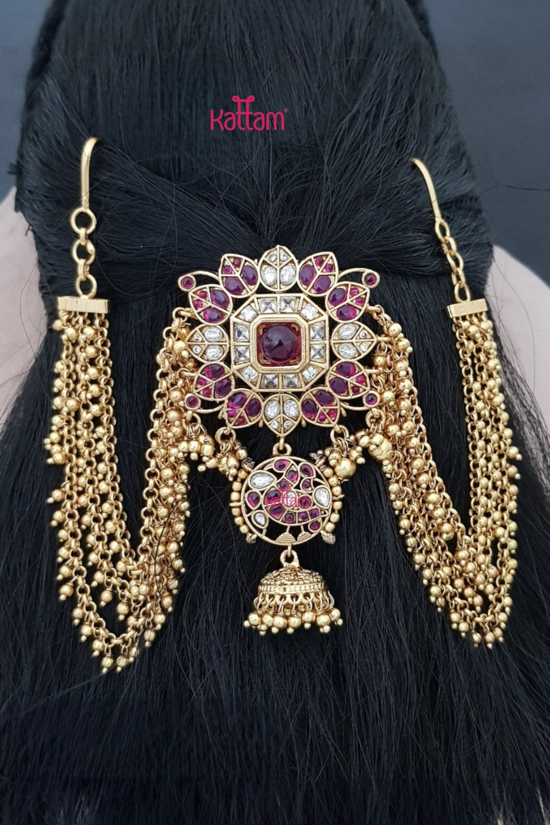 Ruby Leafy Stone Bun Billai - Design 63 - JB205