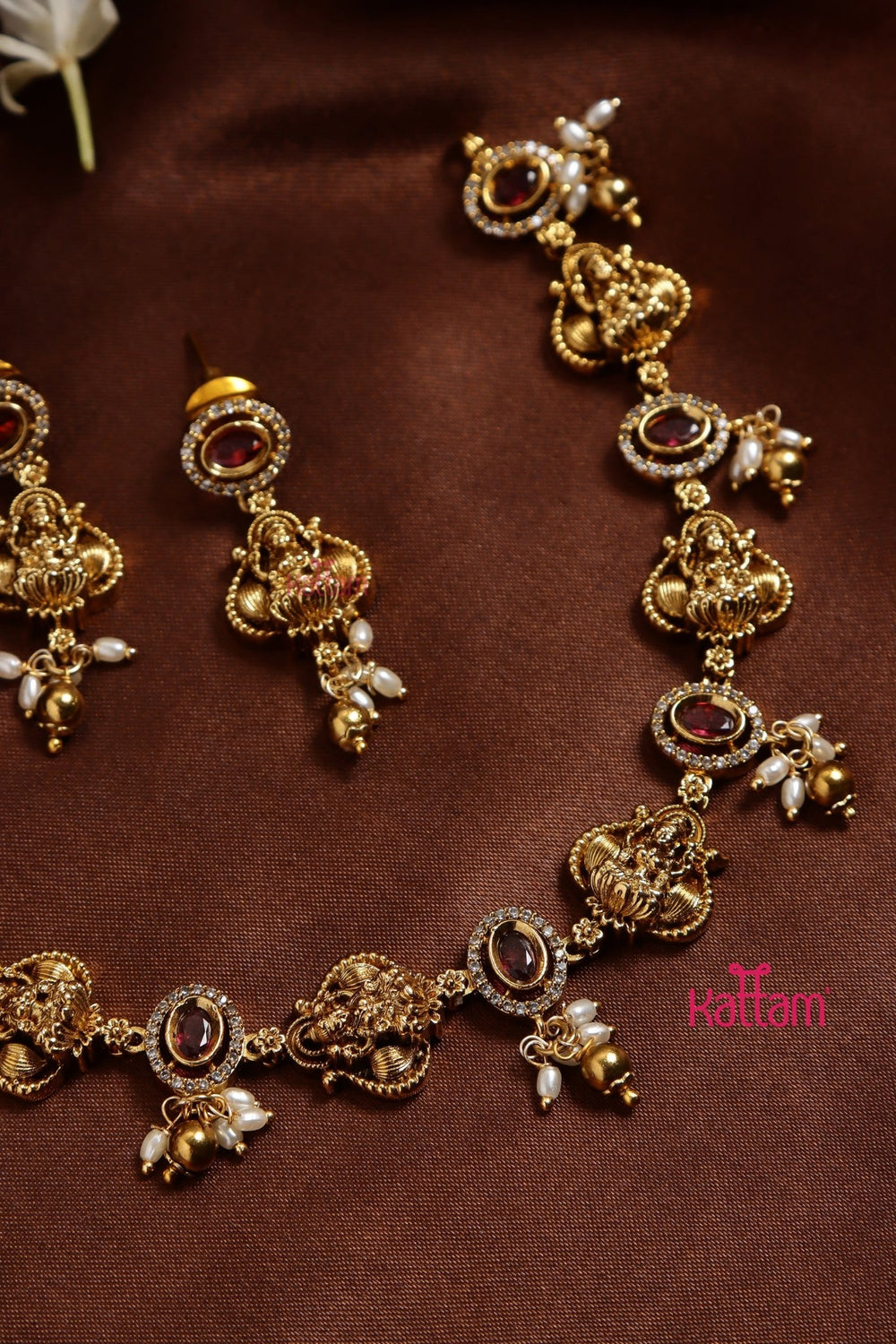 Ruby Oval Nakshi Choker - N3203
