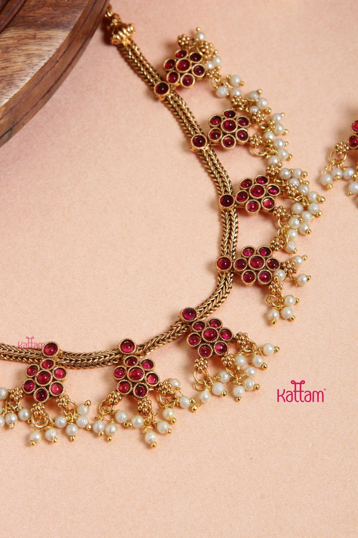 Ruby Pearl Choker Set - N3107