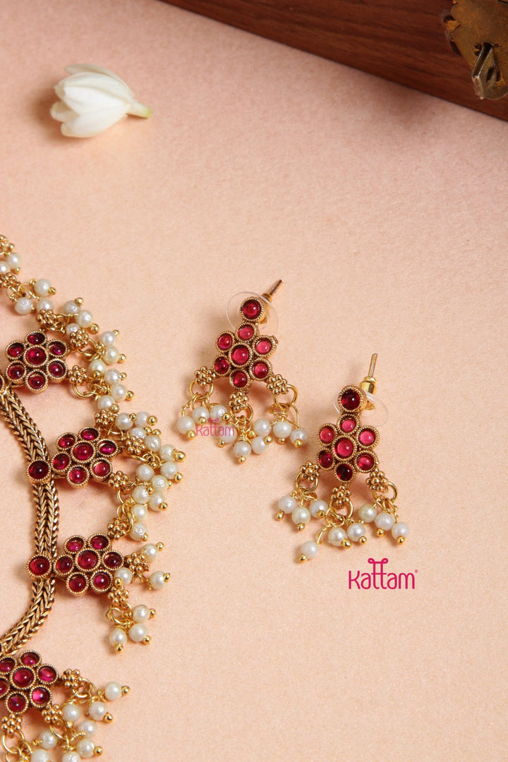 Ruby Pearl Choker Set - N3107