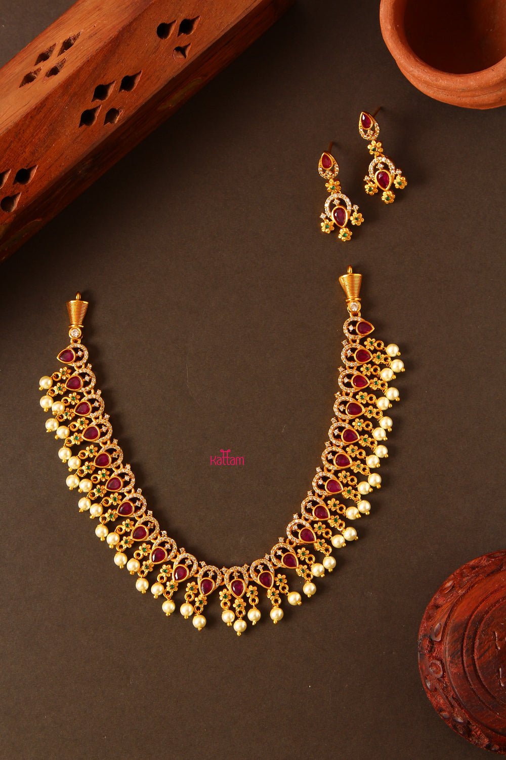 Ruby Pearl Necklace