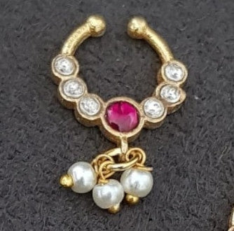 Chandra - Septum Ruby Nose Pin